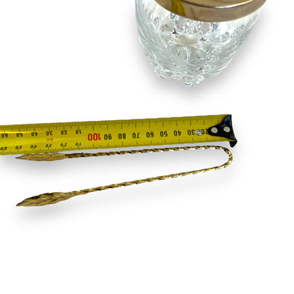 Ice Bucket with Gold Handle & Tongs – Etched Glass Barware