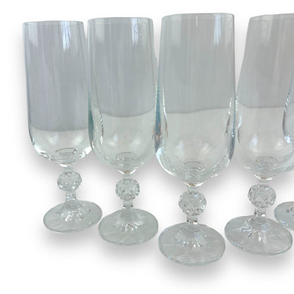 Bohemia Crystal Claudia Champagne Flutes Crystal Glasses Made in Czechoslovakia