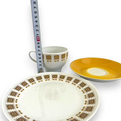 Constantia RSA Yellow Patterned Teacup Trio Set