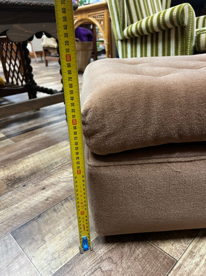 Taupe Button Tufted Upholstered Footrest Ottoman