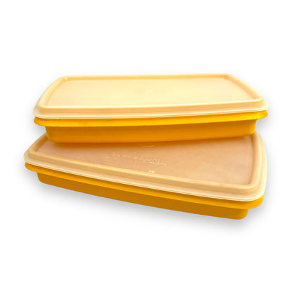 X2 Yellow Tupperware Storage Containers