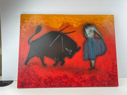 Neil Savage Australian Bullfighter Mural Painting – 1967
