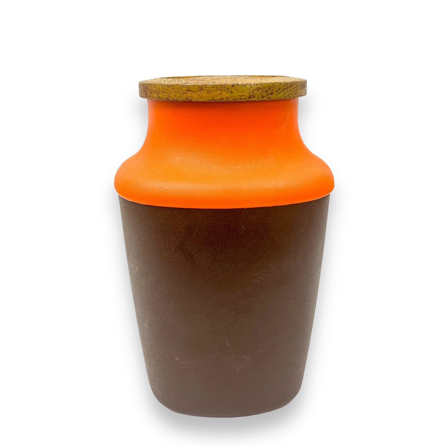 Retro Orange & Brown Plastic Storage Container