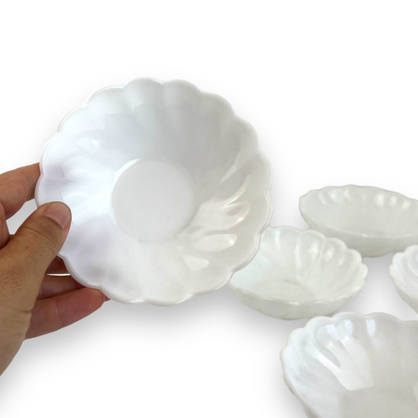 Set of 6 Vintage Milk Glass Bowls