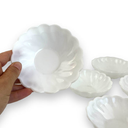 Set of 6 Vintage Milk Glass Bowls