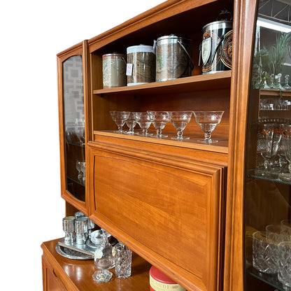 Burgess Teak Pull Down Bar Display Cabinet