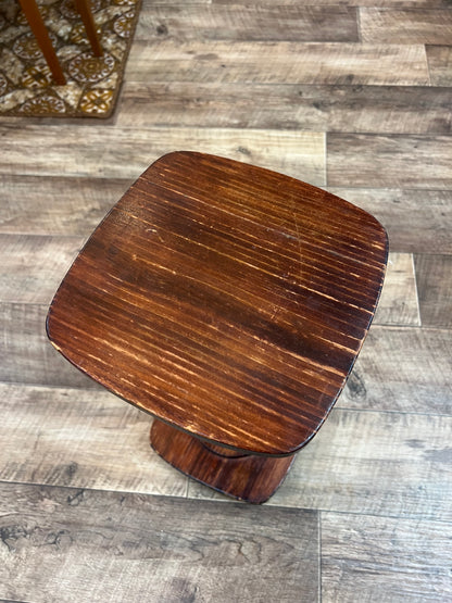 Timber Plant Stand / Pedestal Side Table – Dark Stained Wood