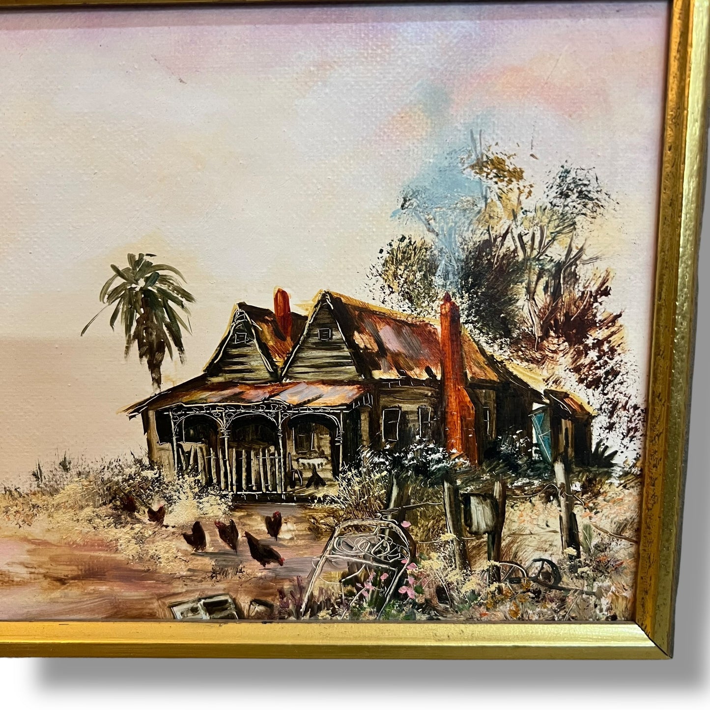 Gillian Bolwell Original Oil Painting – Abandoned Homestead Near Kyneton