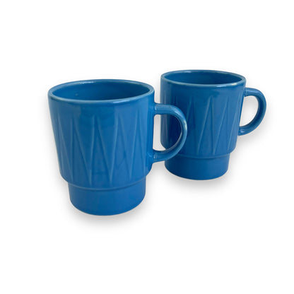 Blue stacking mug set of 2