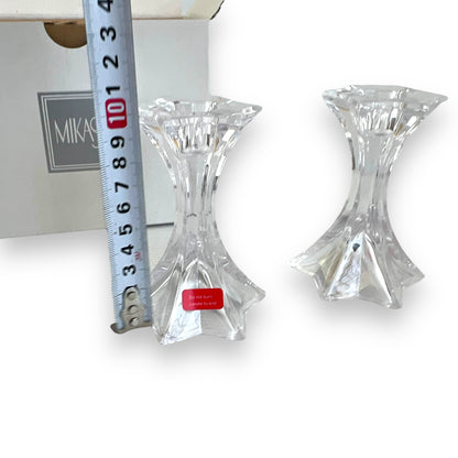 Mikasa Fire Star Crystal Candlestick Holders – Small Design (Set of 2)