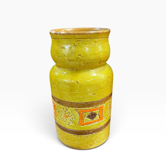 Bitossi Italian Ceramic Vase – Yellow, Orange & Brown