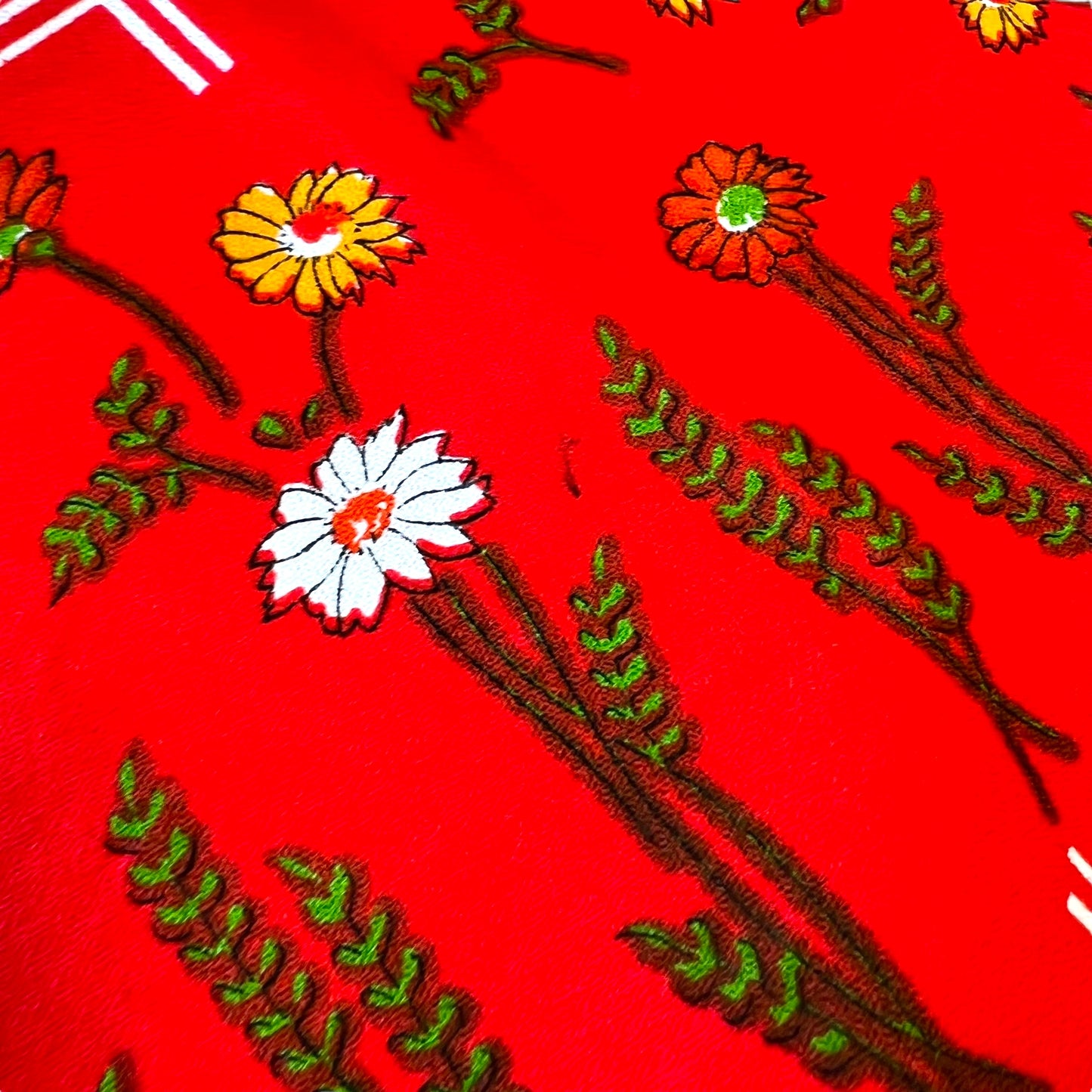Red Checkered Tablecloth with Floral Pattern – Retro Home Decor