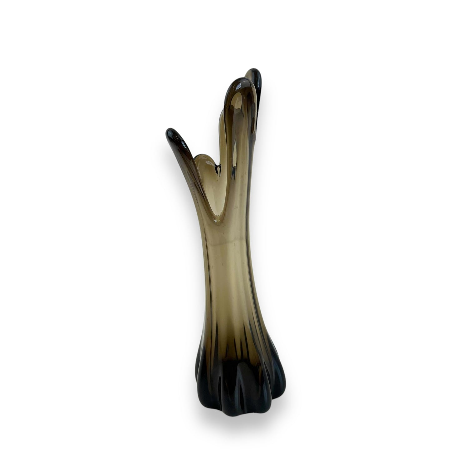 Black Smokey Swung Glass Vase