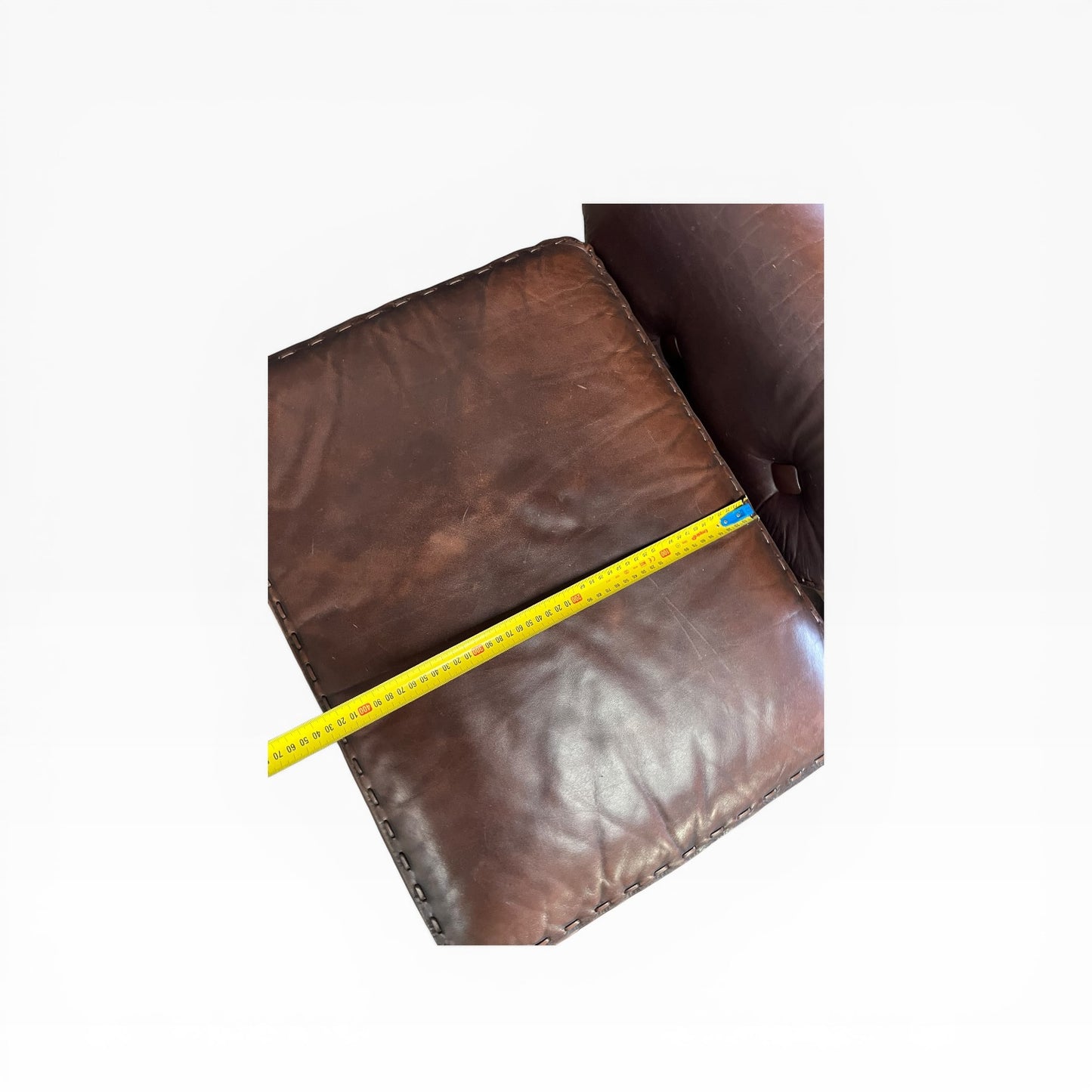 Moran Brown Leather Armchair with footrest