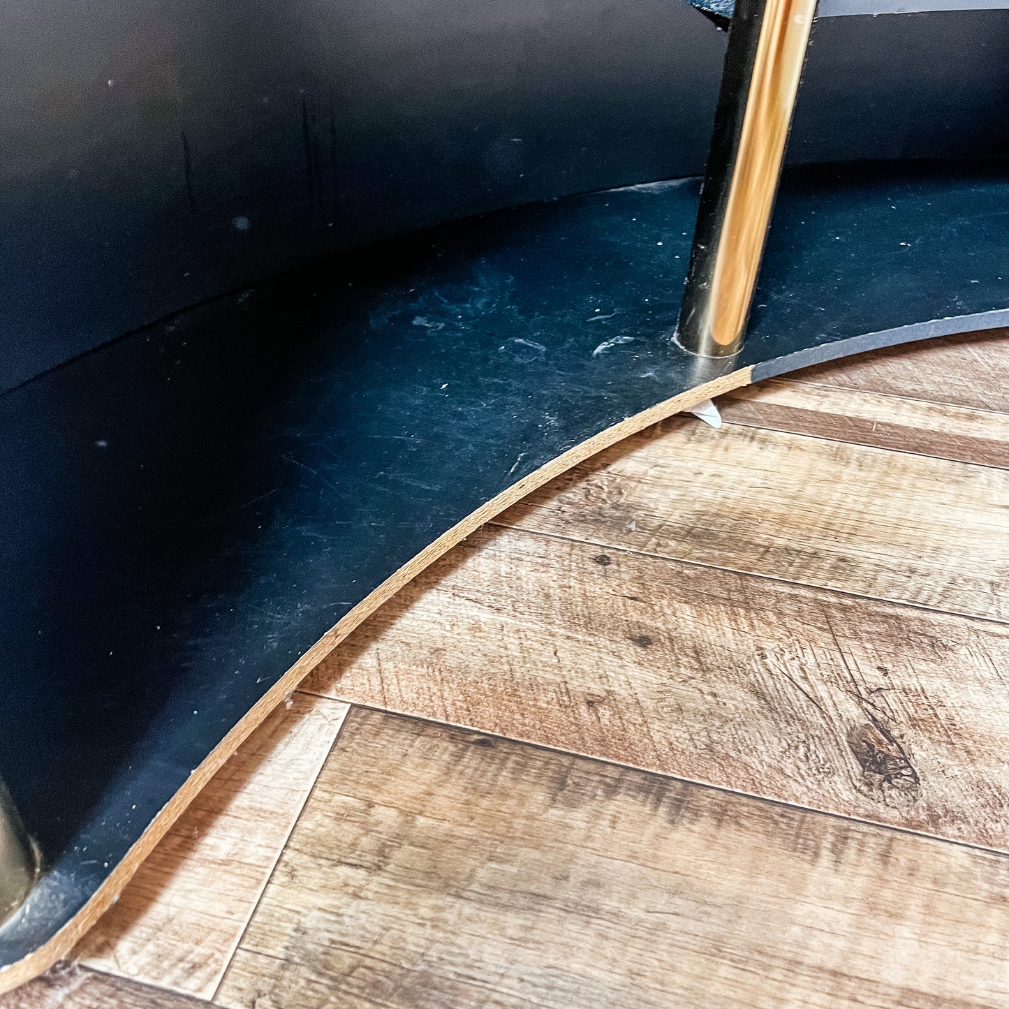 Curved Brass & Black Bar / Console Cabinet