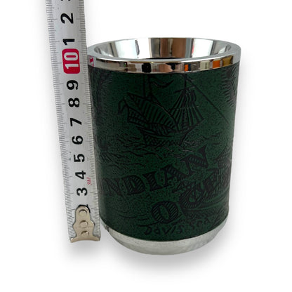 Pen Holder with Embossed Map and Chrome Accents