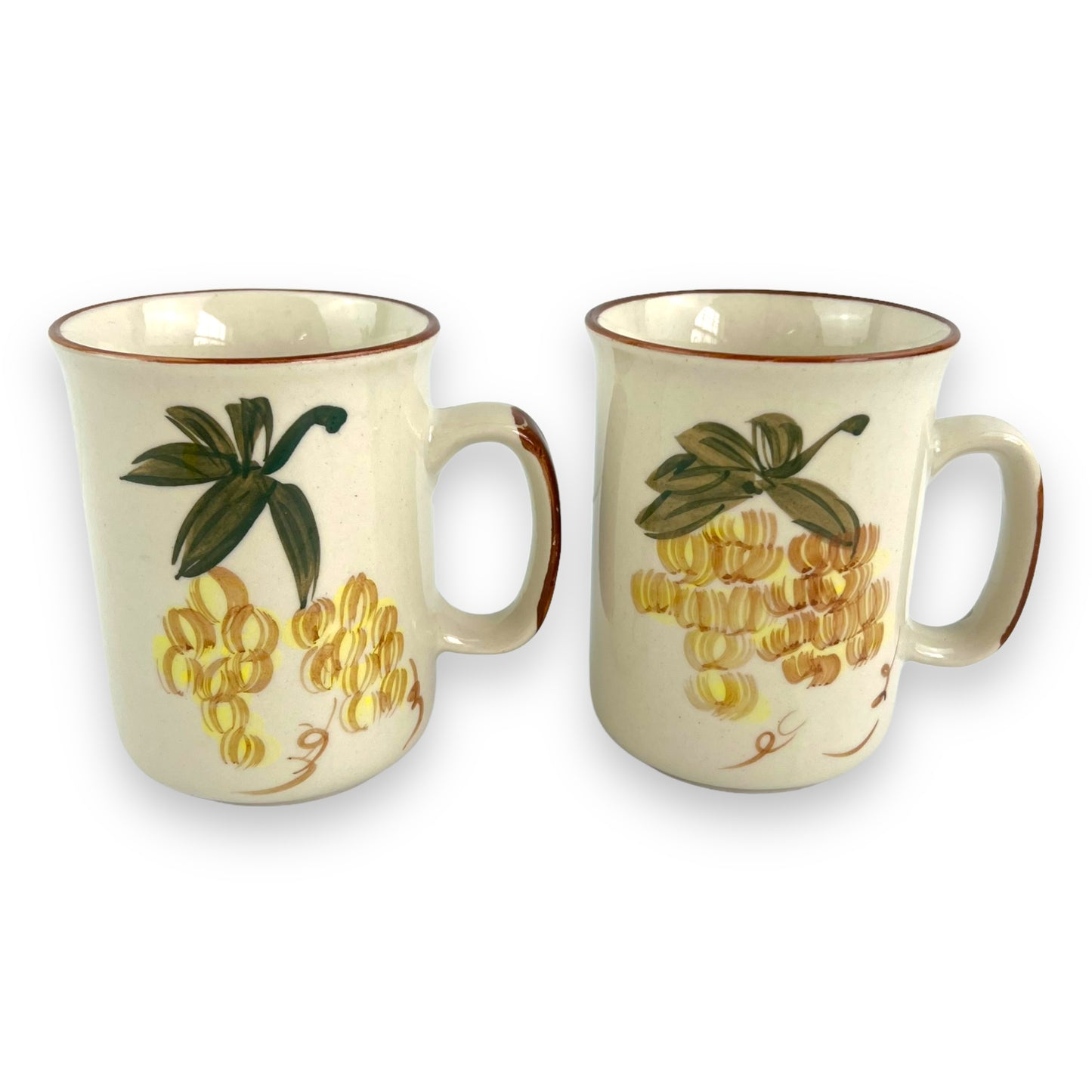 Yellow grape pattern mug set of 2