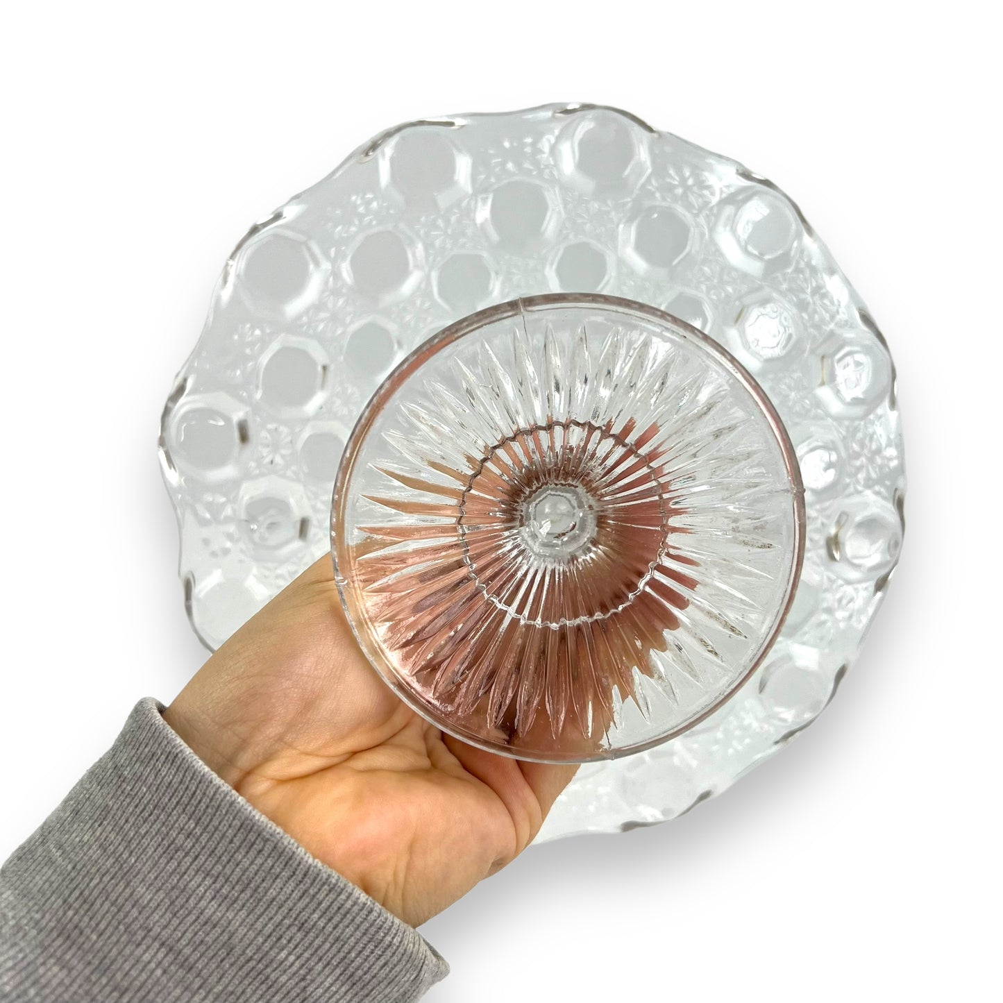 Glass Circle Pattern Cake Stand