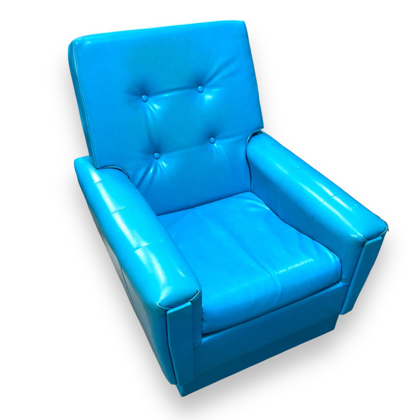 Retro Blue Vinyl Single Lounge Chair