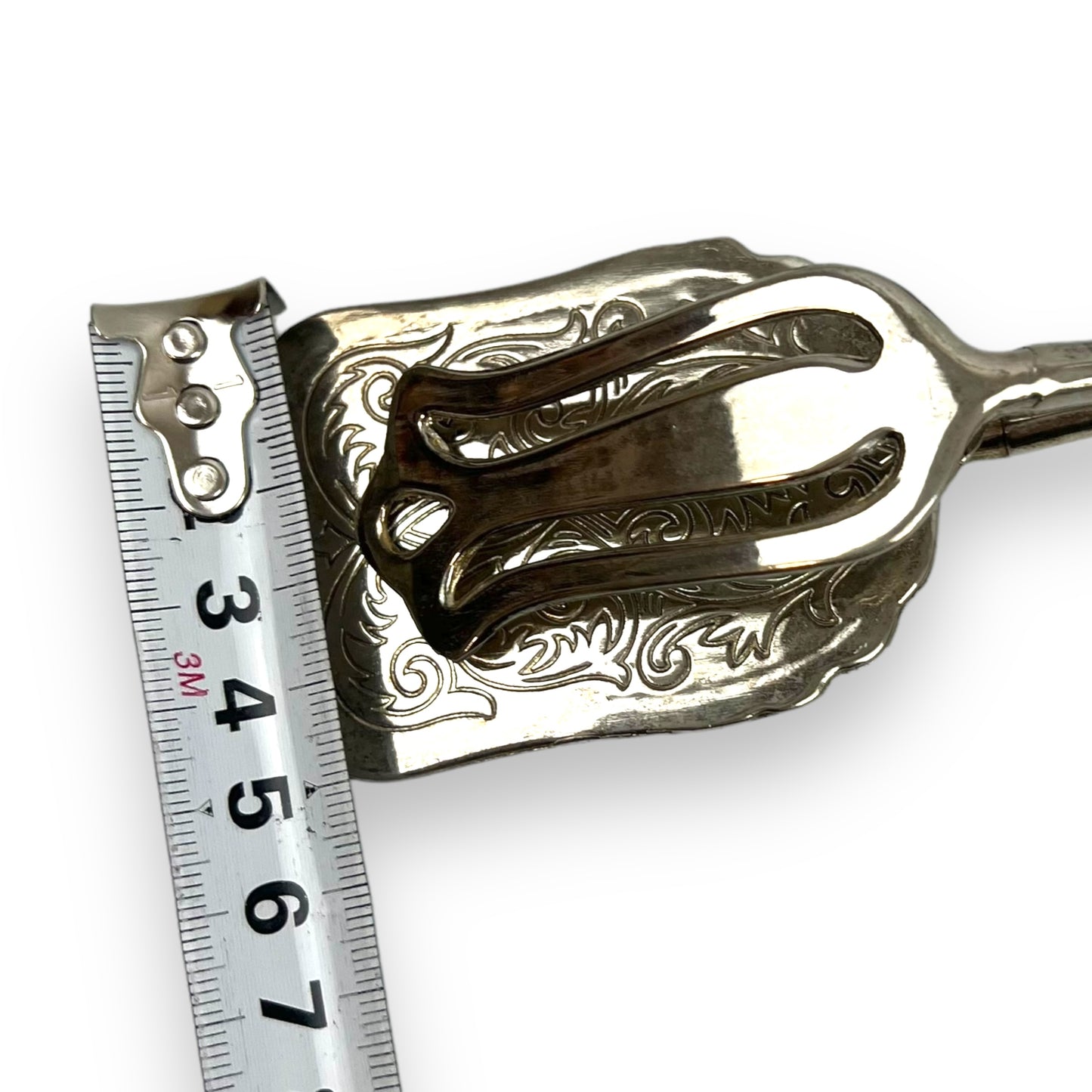 Vintage dessert serving silver scissor tong spatula utensil
