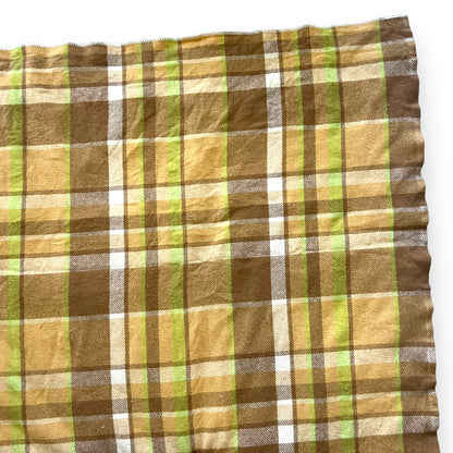 Brown Caramel and Green Wool Blanket