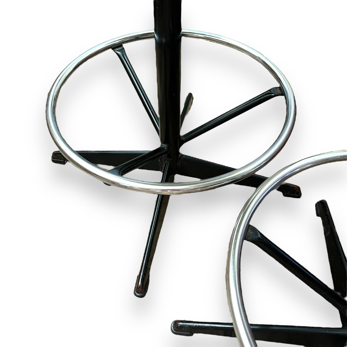 Black Vinyl Bar Stool set of 2
