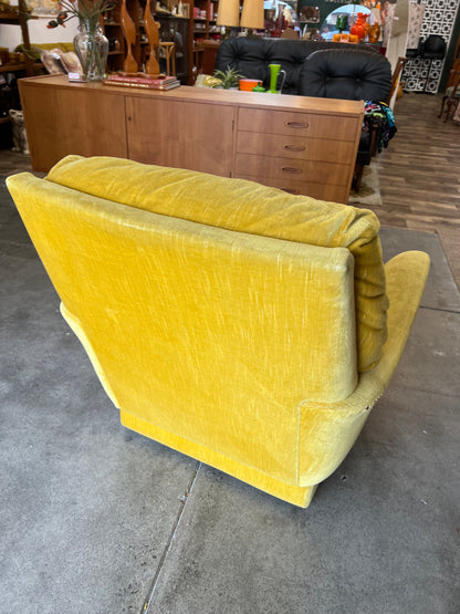 Fler Yellow Velvet Single Lounge Chair (Hole on side)
