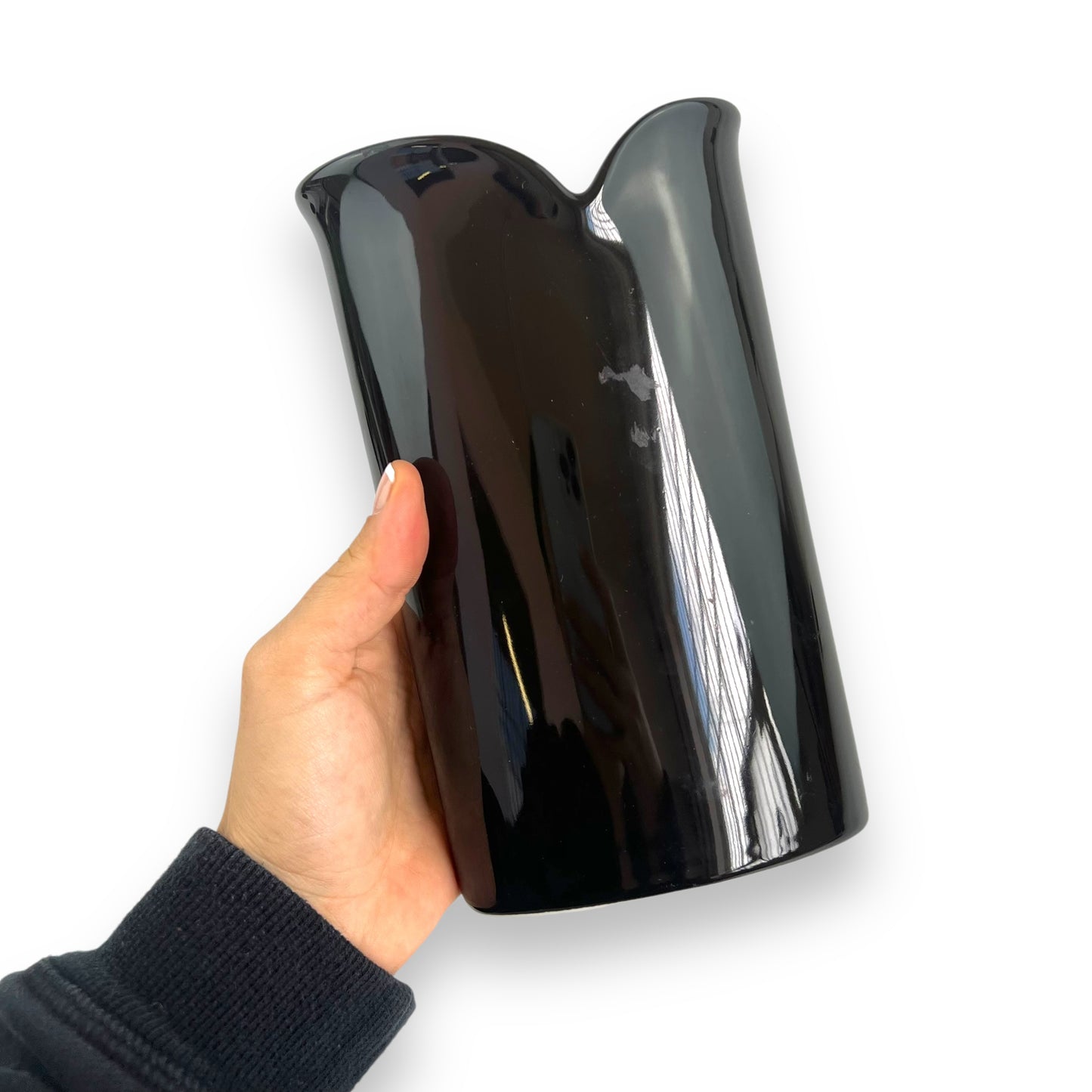 Black ceramic Vase - Made in Japan