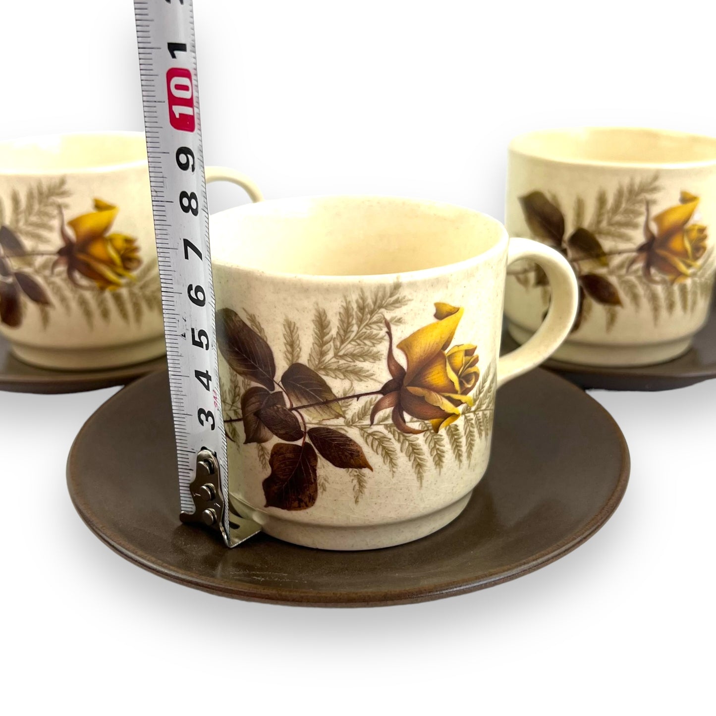 Yellow Rose Teacup & Brown Saucer - Johnson Australia