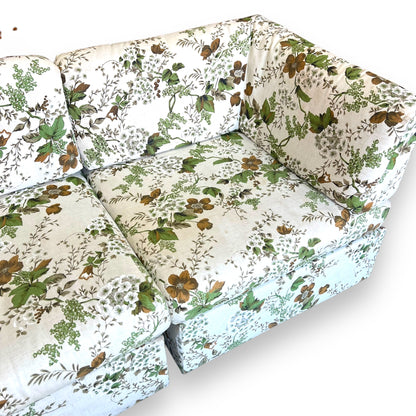 5-Piece Modular Lounge – Pine Wood Frame & Floral Upholstery