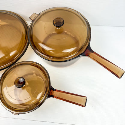 Vision Corning France Pots and Saucepan Glass Set with Lids
