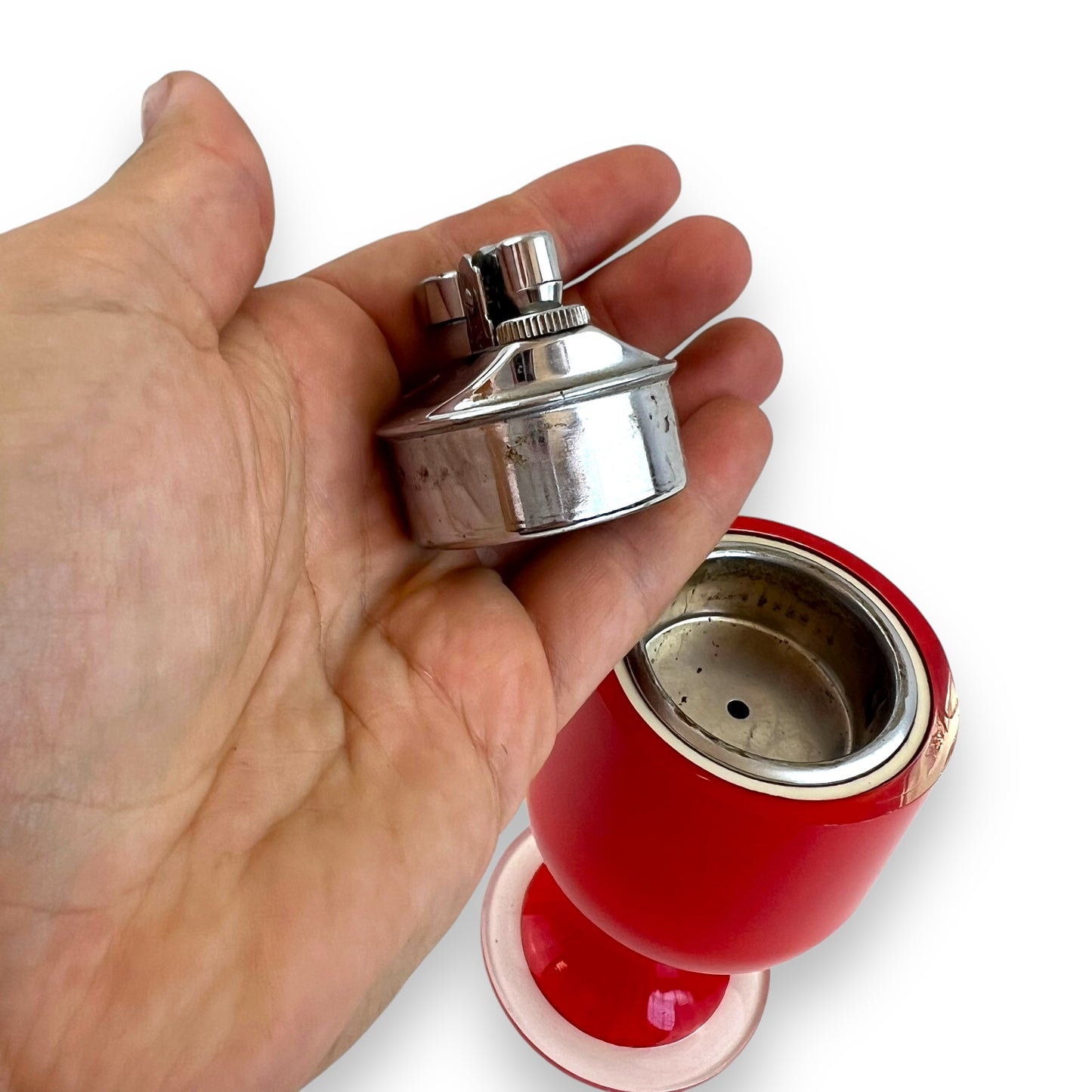 Red Lucite Table Lighter