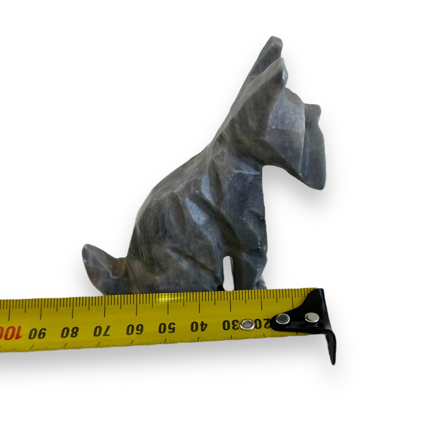 Stone carved dog statue ornament