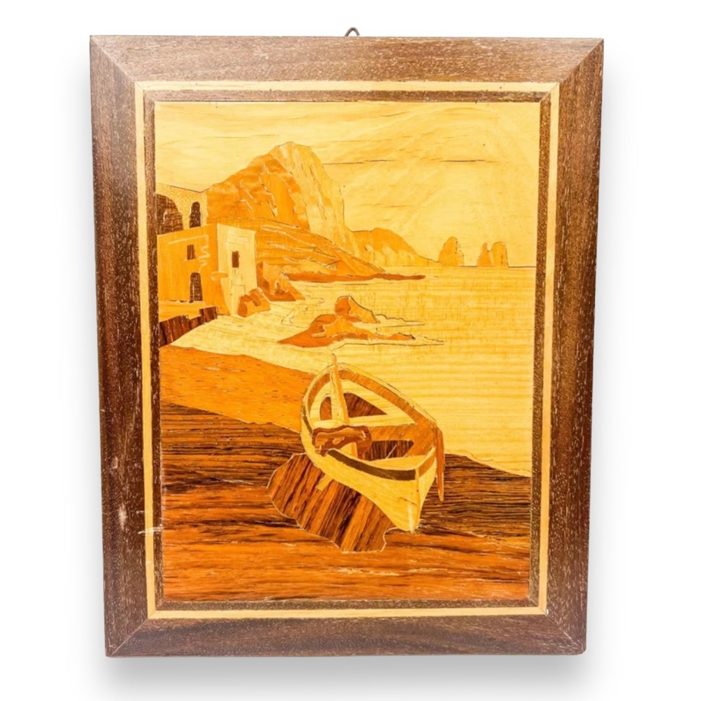 Vintage wooden boat artwork