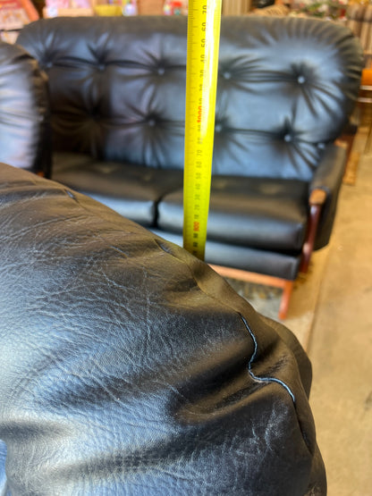 Black Vinyl Armchair by Mayline Furniture (Collingwood VIC) – Solid Timber Frame