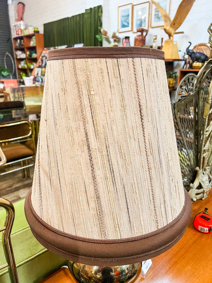Brown Glazed Ceramic Table Lamp with Shade