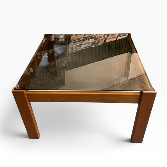 1970s Australian Blackwood & Smoked Glass Coffee Table
