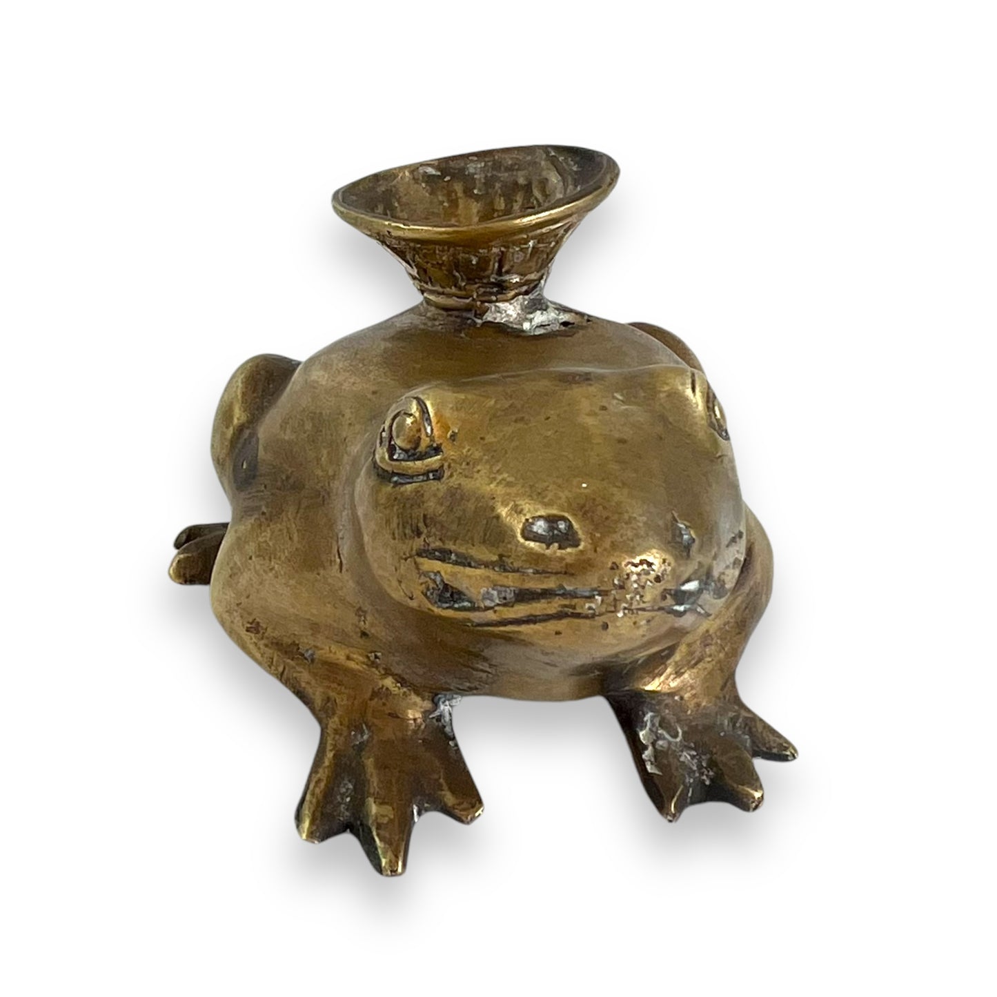 Brass Frog Candle Holder