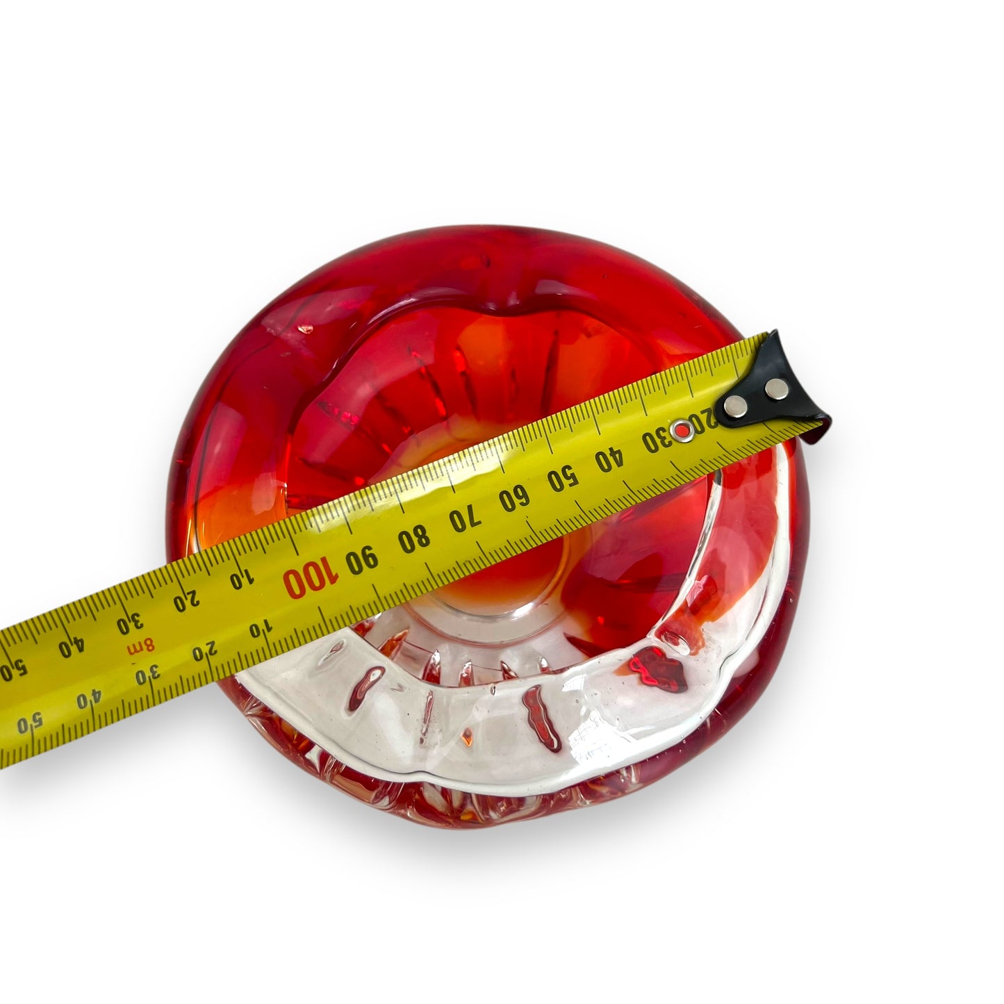 Red & Clear Art Glass Bowl / Ashtray