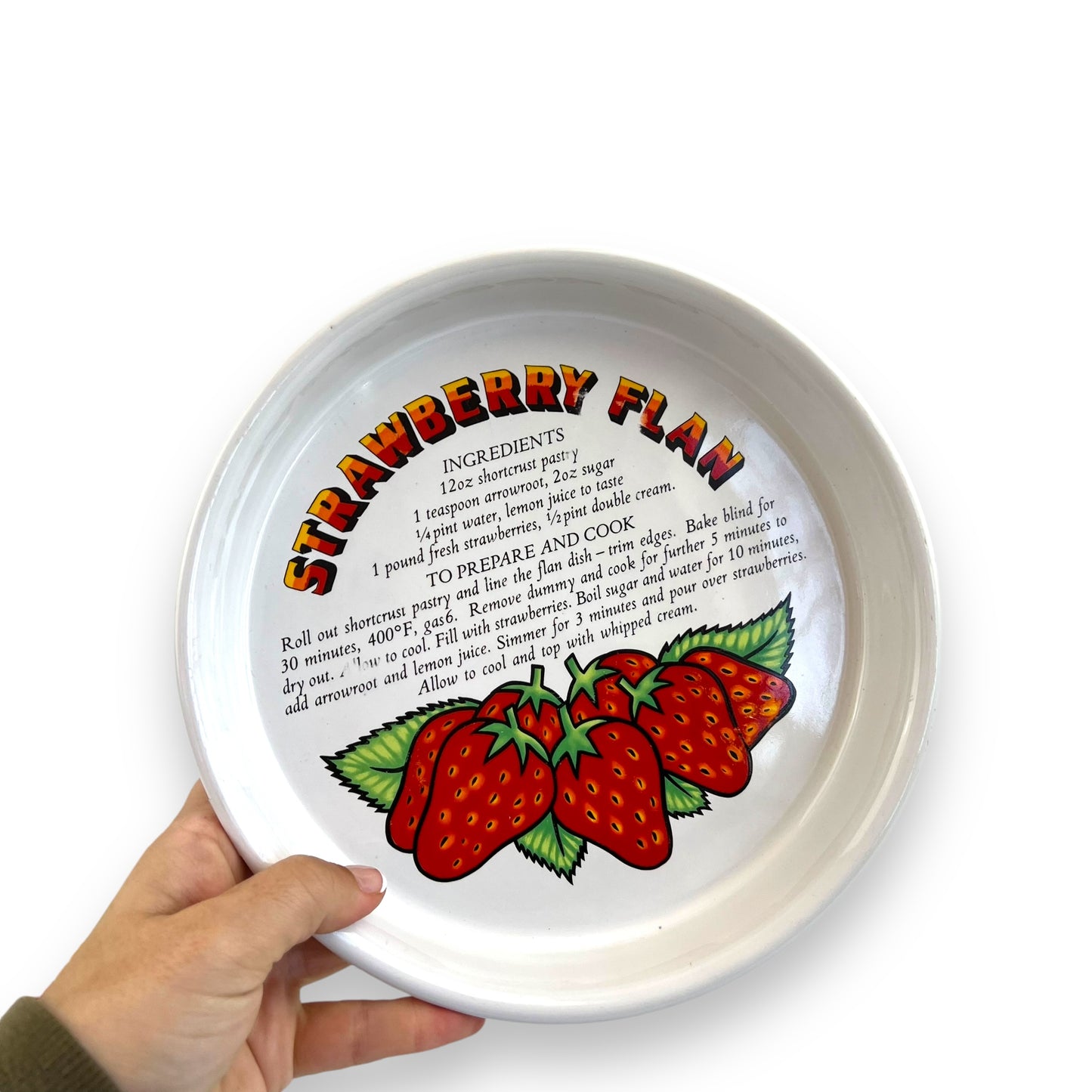 Strawberry Flan Recipe Baking Dish