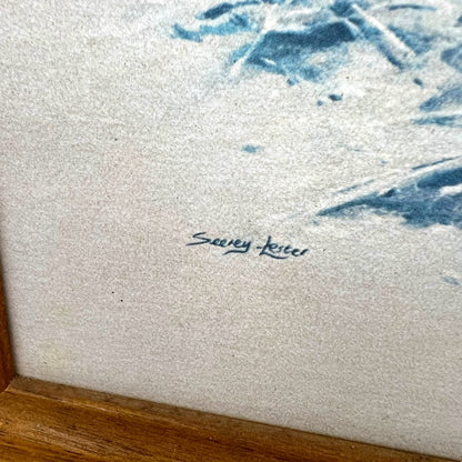 Lion & Tiger Print Set in wooden frame