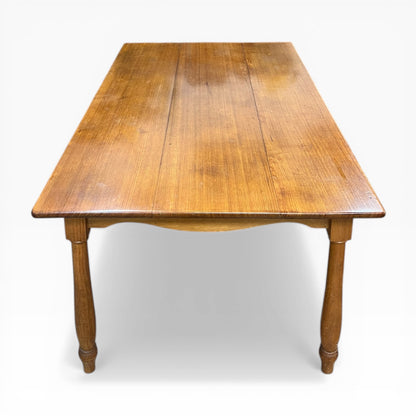 Solid Timber Dining Table – Warm Honey Oak Tone with Turned Legs
