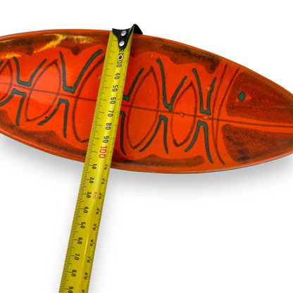 Orange fish plate - “318” Made in Italy