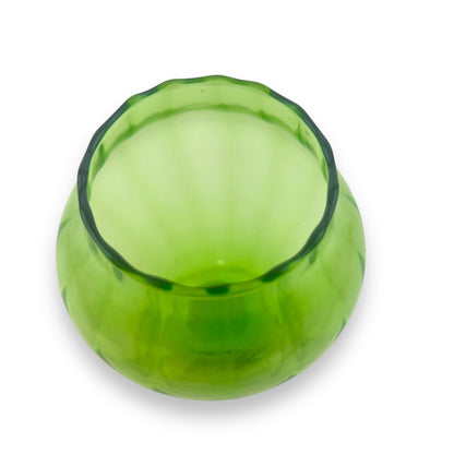 Green Empoli Art Glass Vase with Scalloped Rim