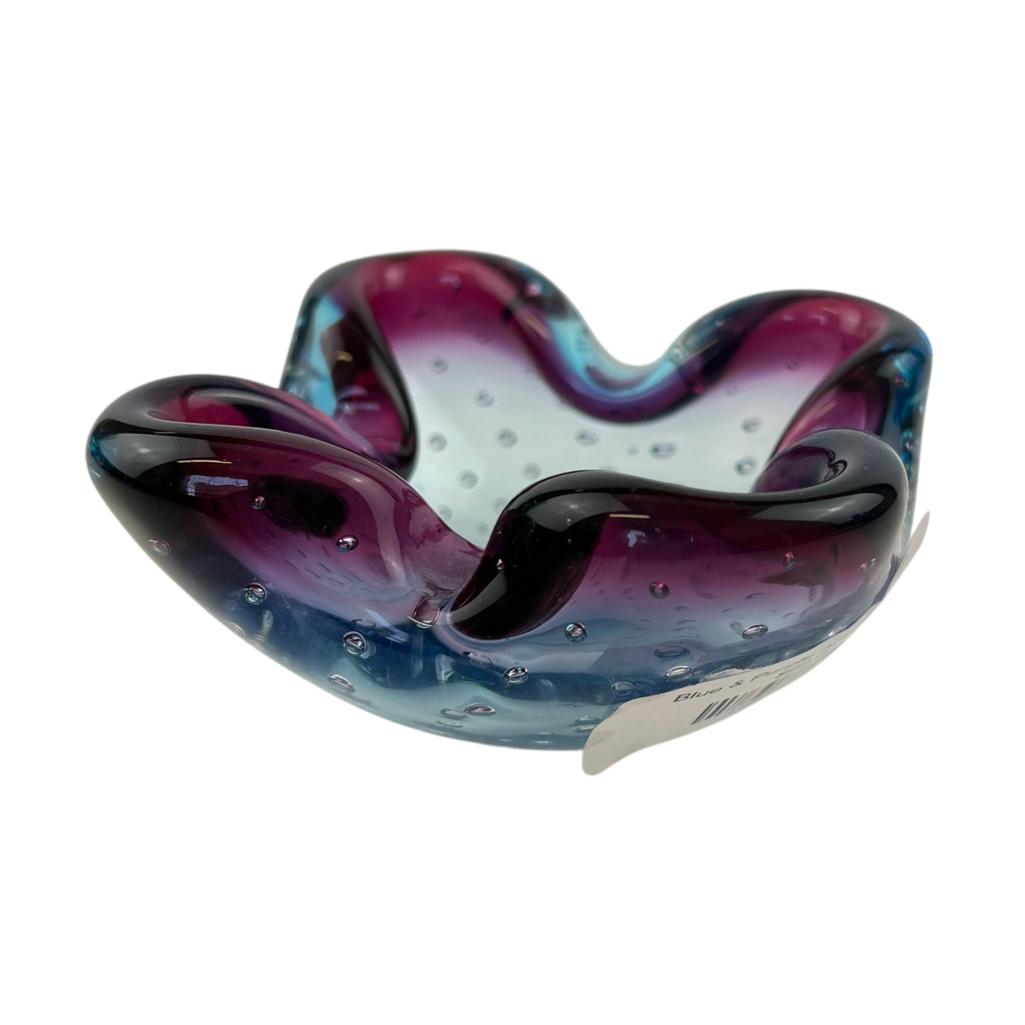 Blue & Purple Art Glass Dish