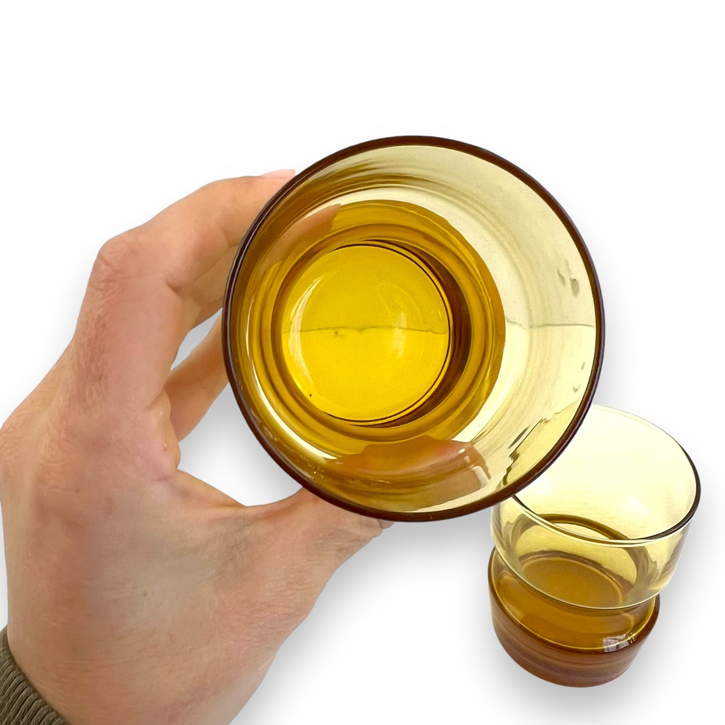 Kaaru Amber Glass Set of 2 - 9.5cm tall