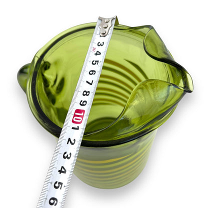 Green Glass Striped Jug