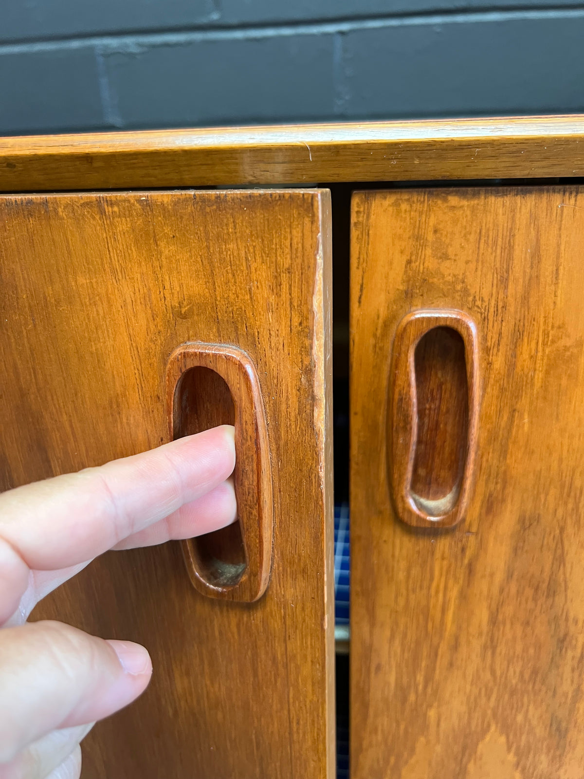 Mid-Century Teak Sideboard with Drawers & Cupboard Storage
