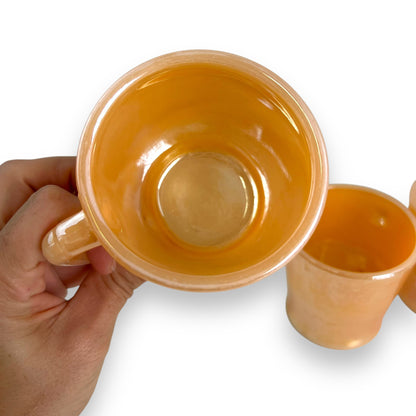 FireKing ware Orange Lustre Cup Set of 5