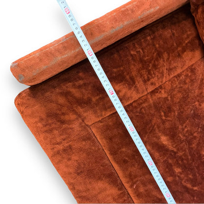 Orange Maroon Crushed Velvet Single Lounge Chair
